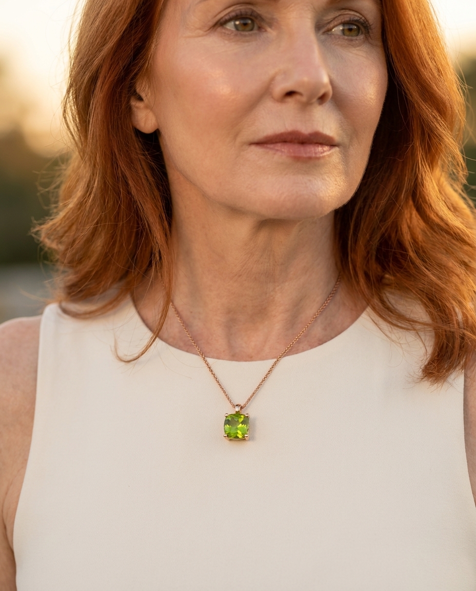 Peridot chaton hanger