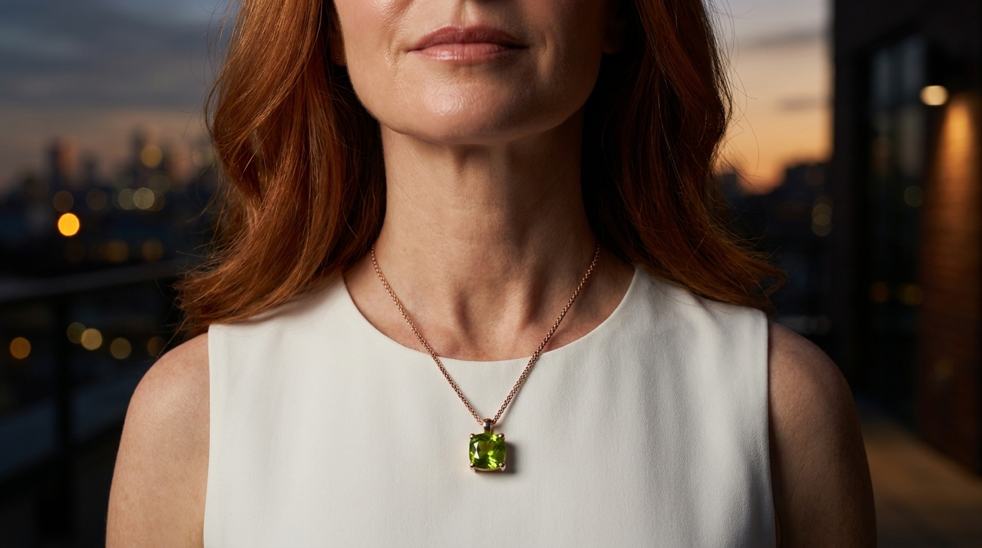 Peridot chaton hanger